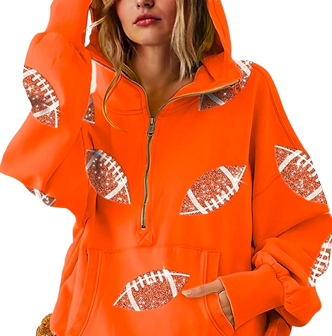 Sequin Football Hoodie - PREORDER