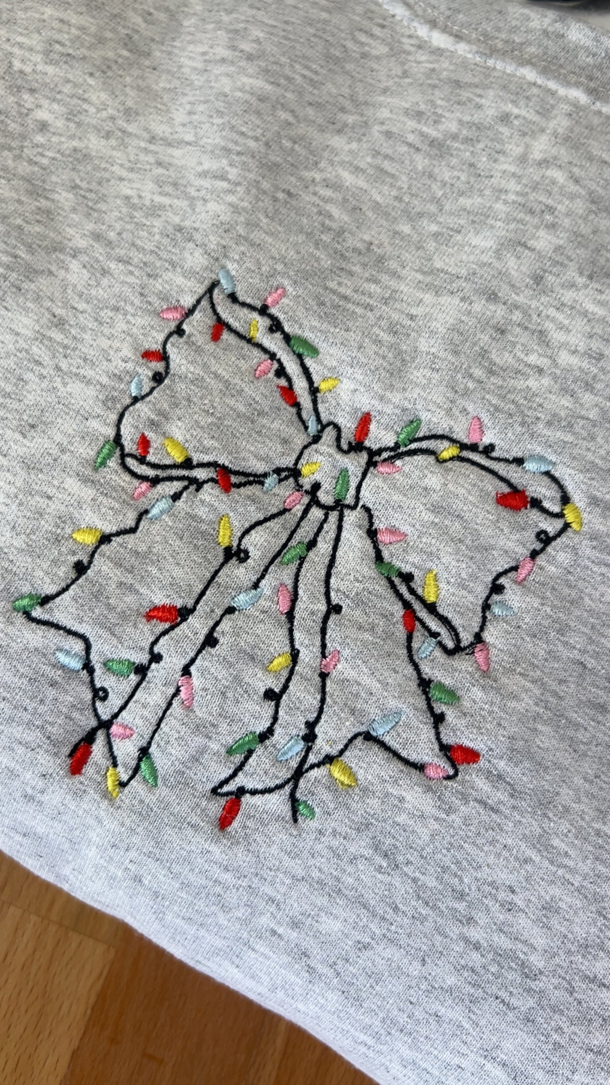 Embroidered Christmas Bow