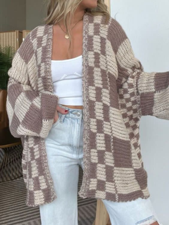 Tesla Checkered Cardigan