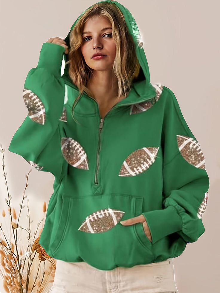 Sequin Football Hoodie - PREORDER