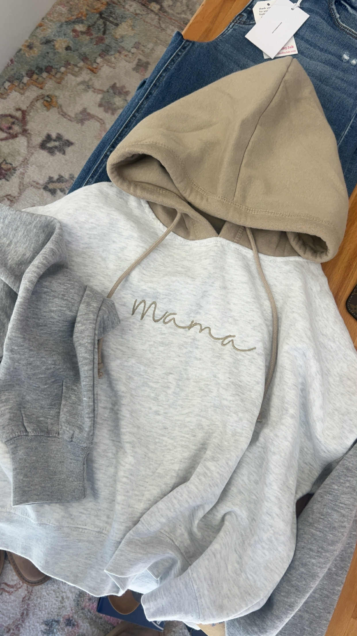 Embroidered Colorblock Hoodie