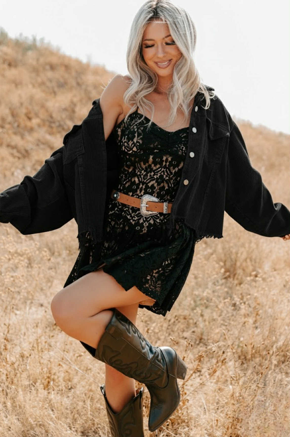 Raven Frayed Corduroy Shacket