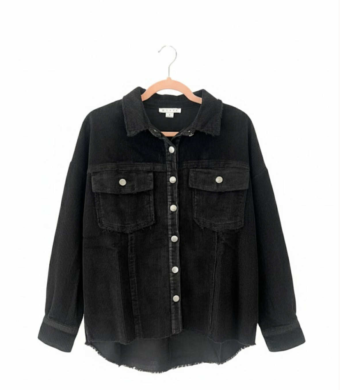 Raven Frayed Corduroy Shacket