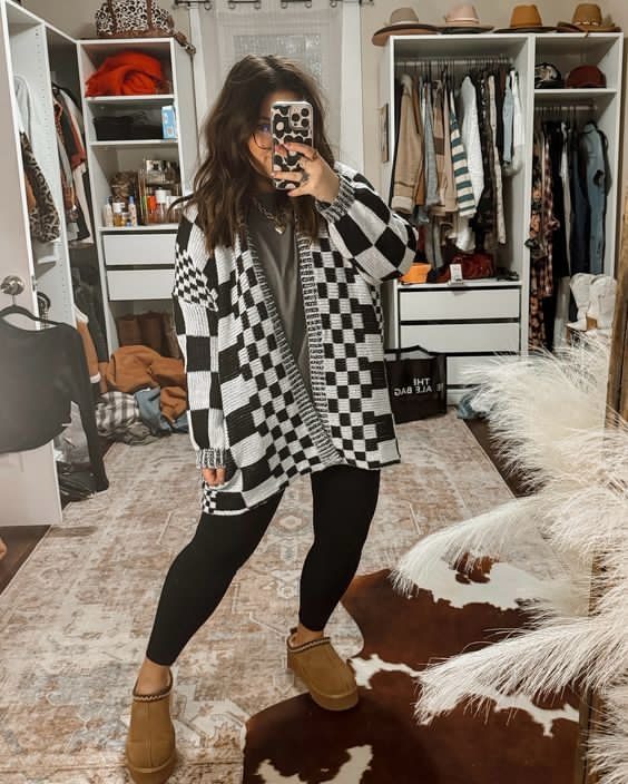 Tesla Checkered Cardigan