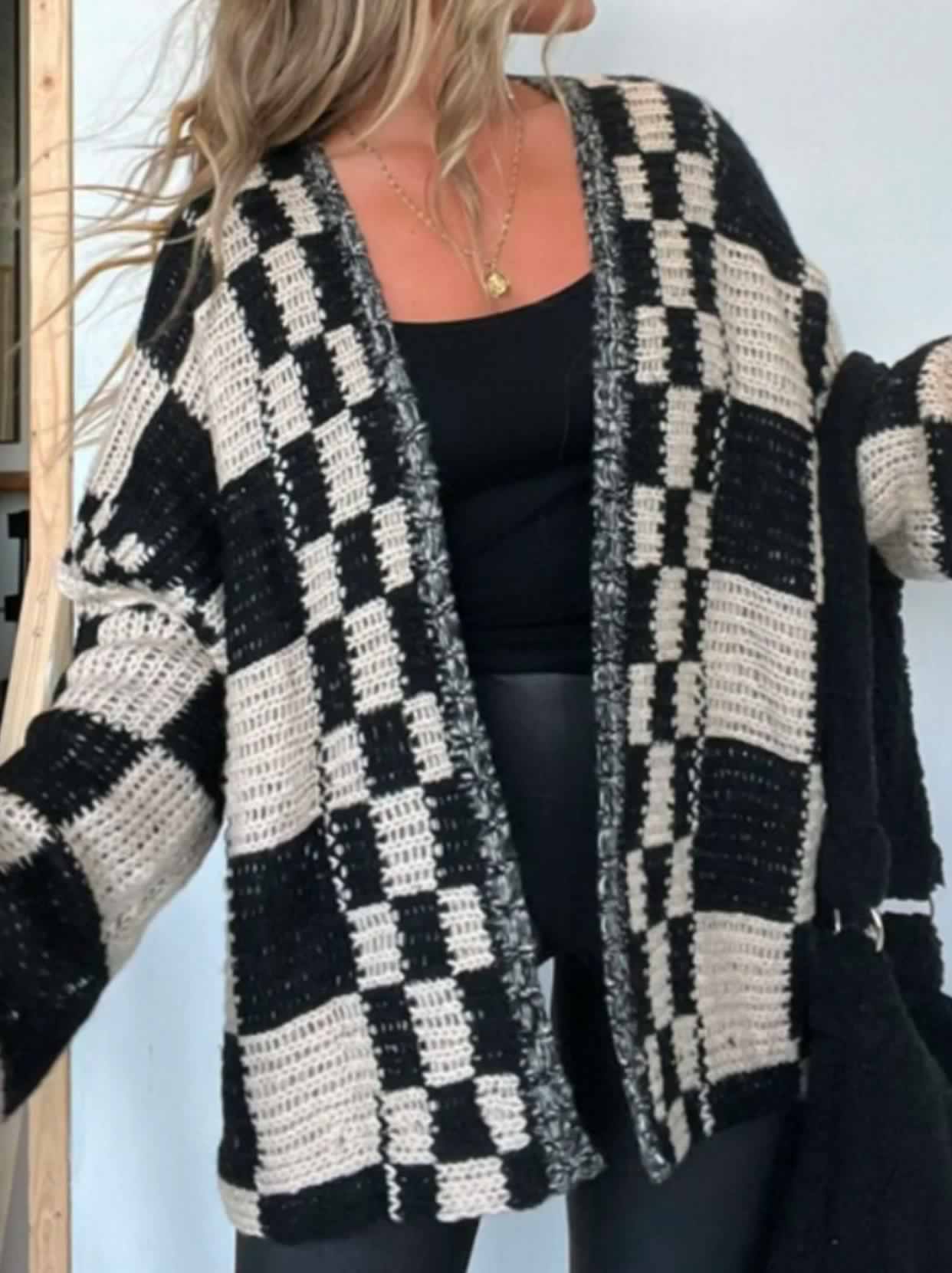 Tesla Checkered Cardigan