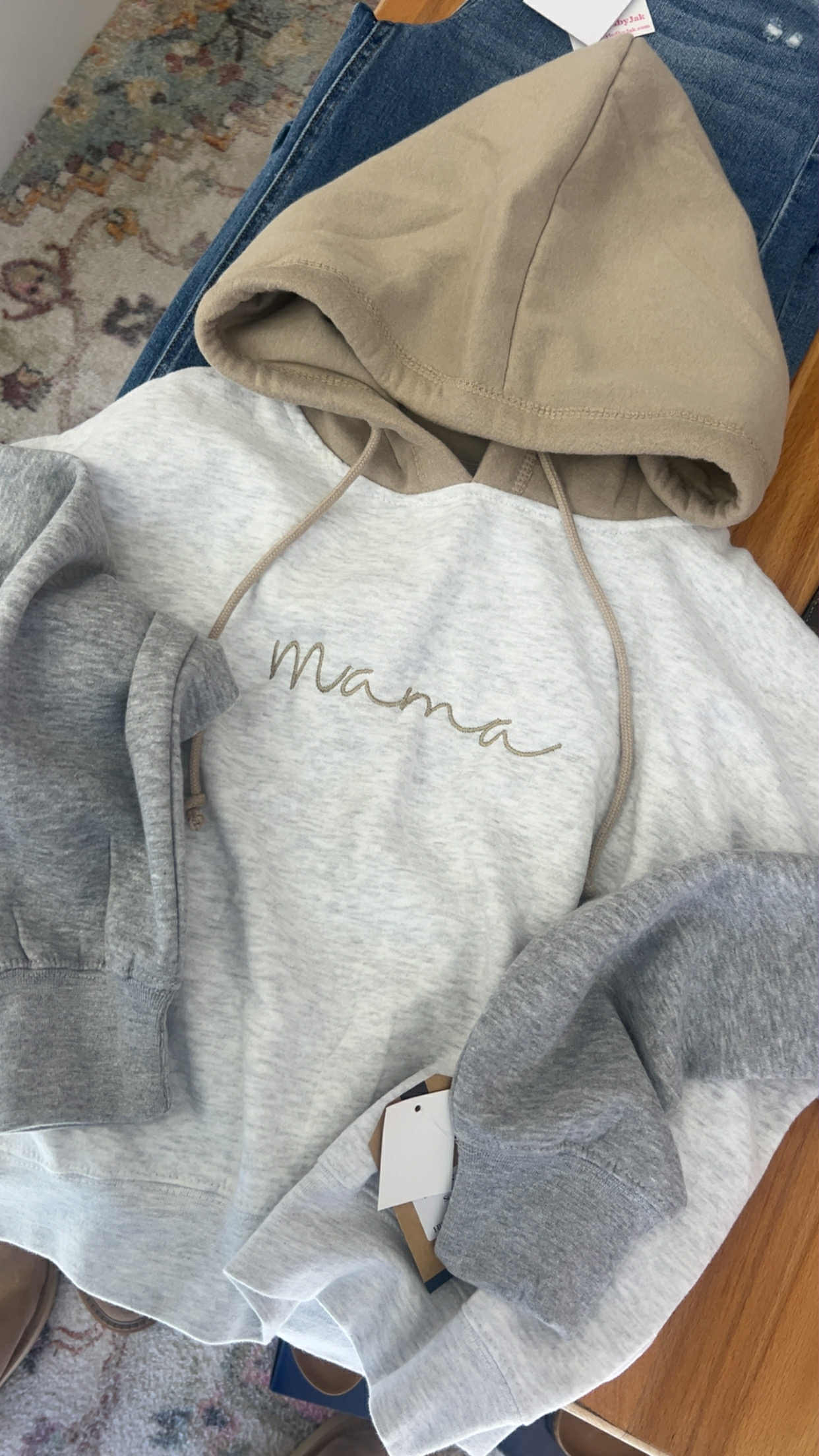 Embroidered Colorblock Hoodie